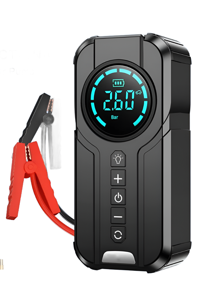 Car Jump Starter Air Pump Power Bank Lighting Portable Air Compressor