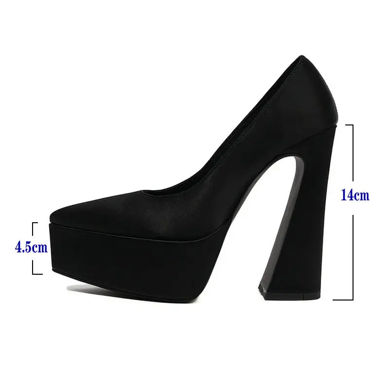 Spring Autumn Women High Heel Shoes Platform Square High Heel