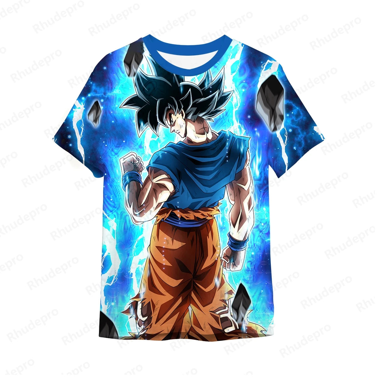 Baby Suit Son Goku Children's Summer Men's T-Shirt Anime Cartoon Print White Balck T-shirt Boys Top