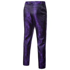 Spring Thin Purple Floral Suit Pants