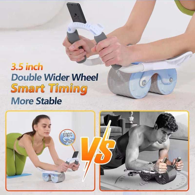 Double Ab Wheel Personal Fitness Set Abs Roller Exerciser Wheels equipment Body Slimming Device