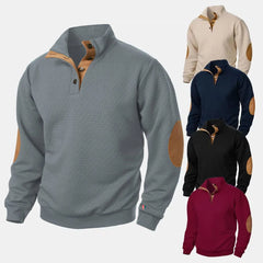 Men's Vintage Stand Collar Sweatshirts Long Sleeve Casual Pullovers Autumn New Sweatshirt Coats Streetwear Male Button Up