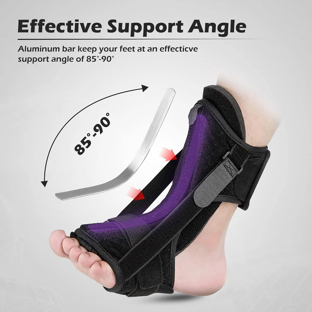 Plantar Fasciitis Night Splint Adjustable Foot Drop Orthotic Brace for Plantar Fasciitis & Achilles Tendonitis Breathable Splint