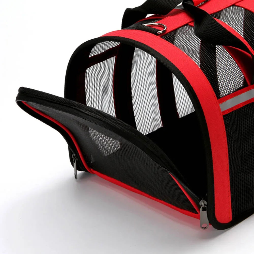 Pet Dog Cat Airline Bags Mesh Window Travelling Carrying Bag