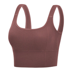 Square Collar Womens Sports Bra Seamless Breathable Soft Underwear Yoga Vest Bralette Top