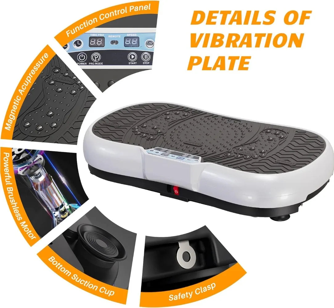 Vibration Plate Exercise Machine 10 Modes Whole Body Workout Vibration Fitness Platform