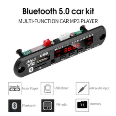 DC 5V 12V Wireless MP3 Decoder Board Bluetooth 5.0 WMA Audio Module USB TF Radio With Screen With Remote Control For Car