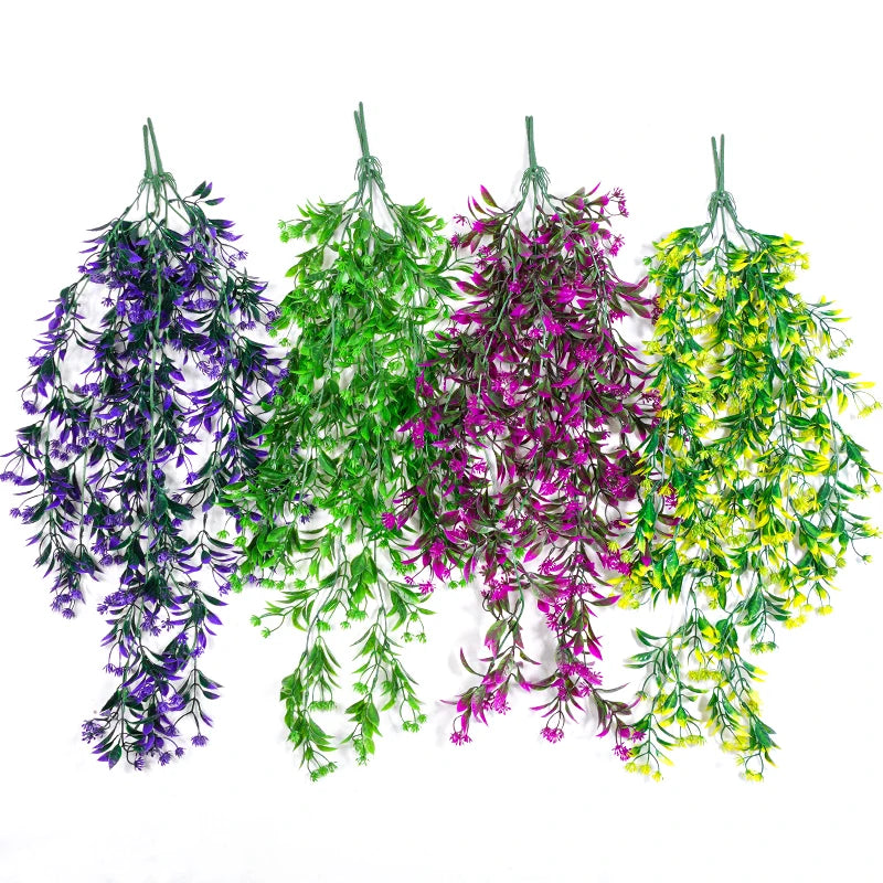 Hanging Artificial Plants Vines Plastic Leaf Home Garden Decoration