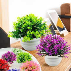 Mini Artificial Plants with Pot for Home Office and Bathroom Décor