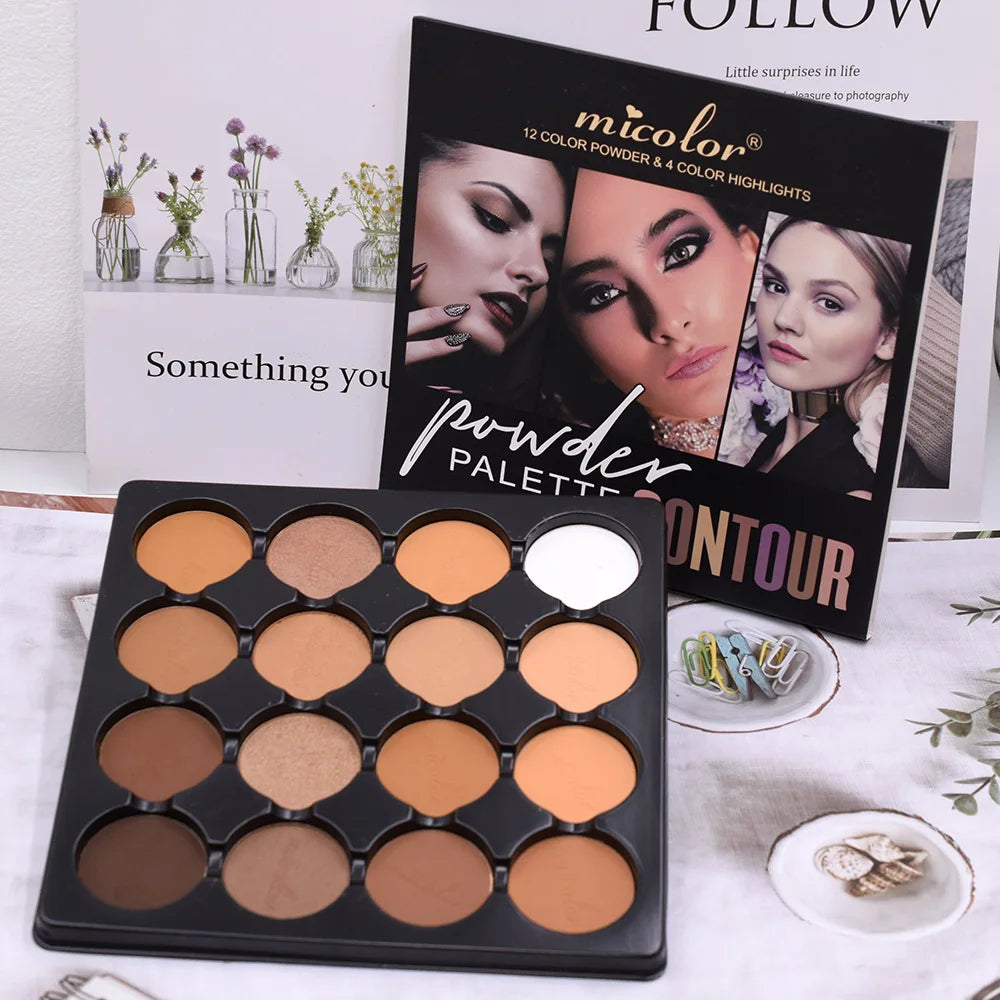 Matte 16 Color Face Contour Palette 3d Silhouette Nose Shadow Makeup Palette for Women Lasting Waterproof Beauty Female Cosmetic