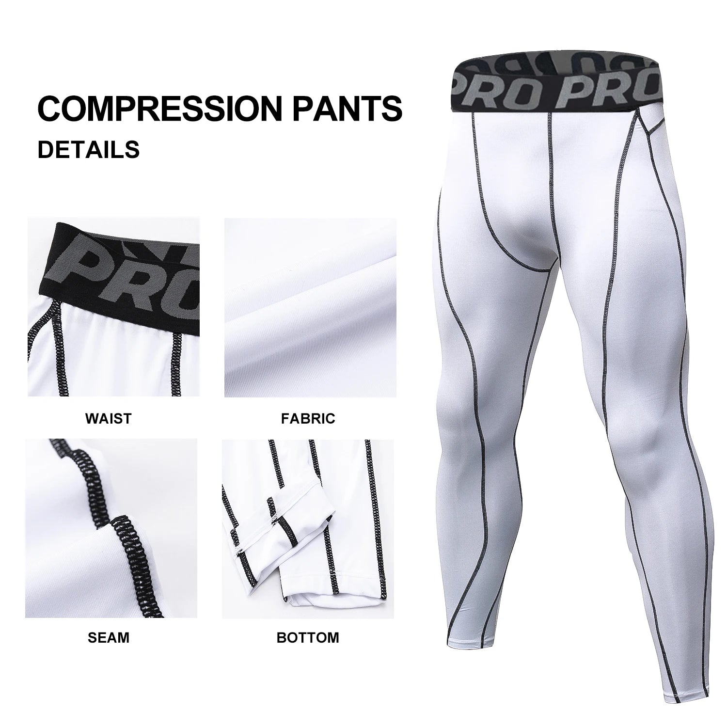 Men Compression Pants Quick Drying Running Basketball Leggings Workout Pants for Men