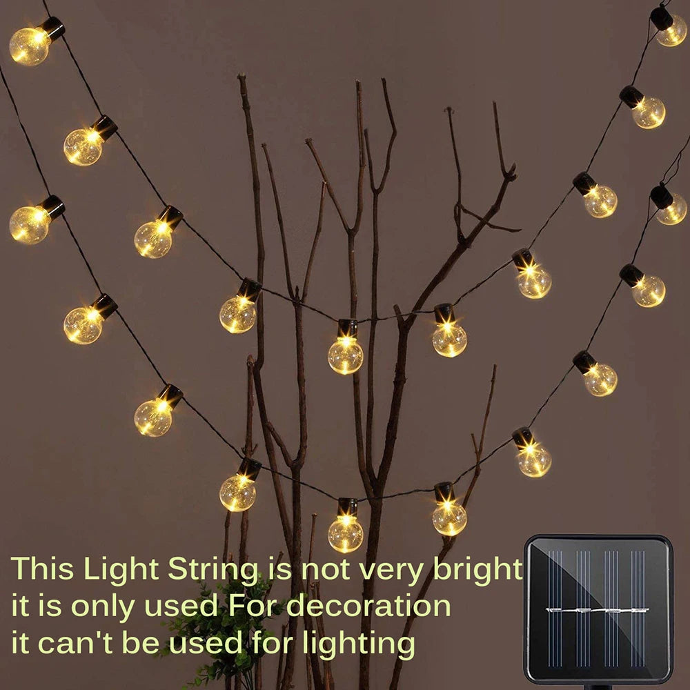 Outdoor String Light Solar LED Festoon Fairy Lights Street Garland