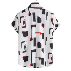 Summer New Men's Fashion Trend Casual Printed Short Sleeve Shirt Men Clothing