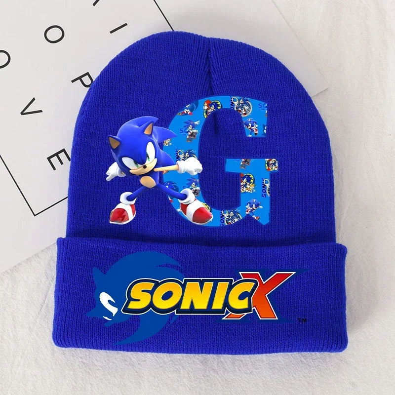 Sonics Children's Letter A-Z Knitted Hat Soft Warmth Boys Autumn Winter Kids Toddler Crochet Cap Outdoor Sport Cute Beanies Hats