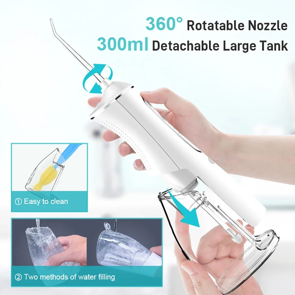 JIAYAN Floss Oral Rinse DIY PSI Dental Water Jet For Teeth Cleaning 300ml 4 Modes Portable Powerful Oral Cleaning