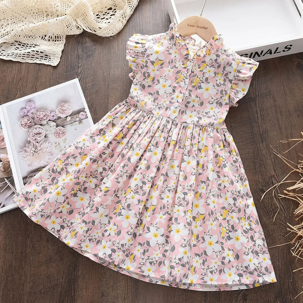 Bear Leader Girls Casual Dresses Floral Party Birthday Princess