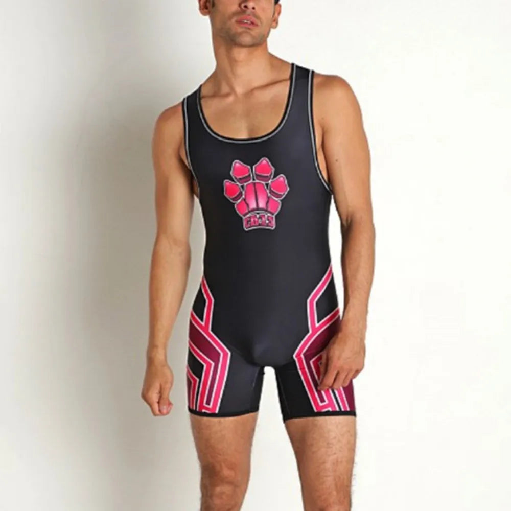 Summer Men's Wrestling Singlets Suits One-piece Powerlifting Sleeveless Gym Sport Fitness Clothing