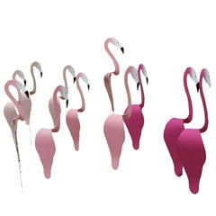 Dancing Birds Garden Metal Art Decor Swirl Dancing Flamingo Birds Outdoor Decorations Ornaments for Garden