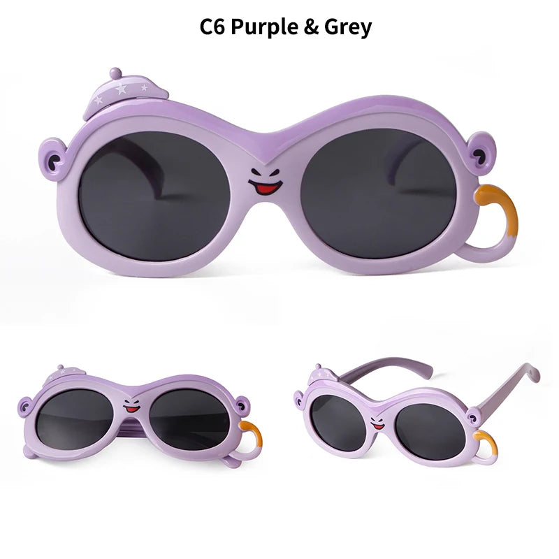 Cute Monkey Polarized Sunglasses Kids UV400 Shades Colorful TR90 Frame Child Gilrs Boys Sun Glasses For 3-10 Years Old