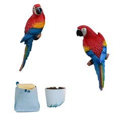 Creative Resin Color Parrot Statue Wall Hang Tree Decorative