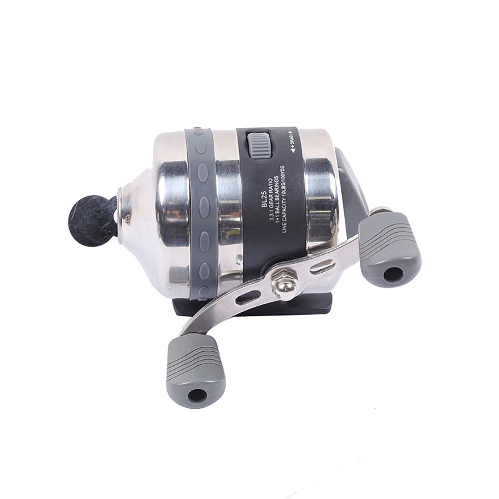 Fishing Reels BL25 Stainless Steel Metal Wheel for Slingshot Shooting Outdoor Hunting Slingshot Fishing Reel Closed