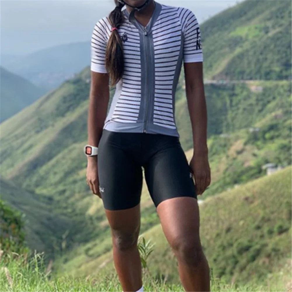 Frenesi Women's Cycling Jersey Set Bicycle Shirts Mujer Shorts Two Pieces Sets Road MTB Clothing Ciclismo Maillot Summer Wear