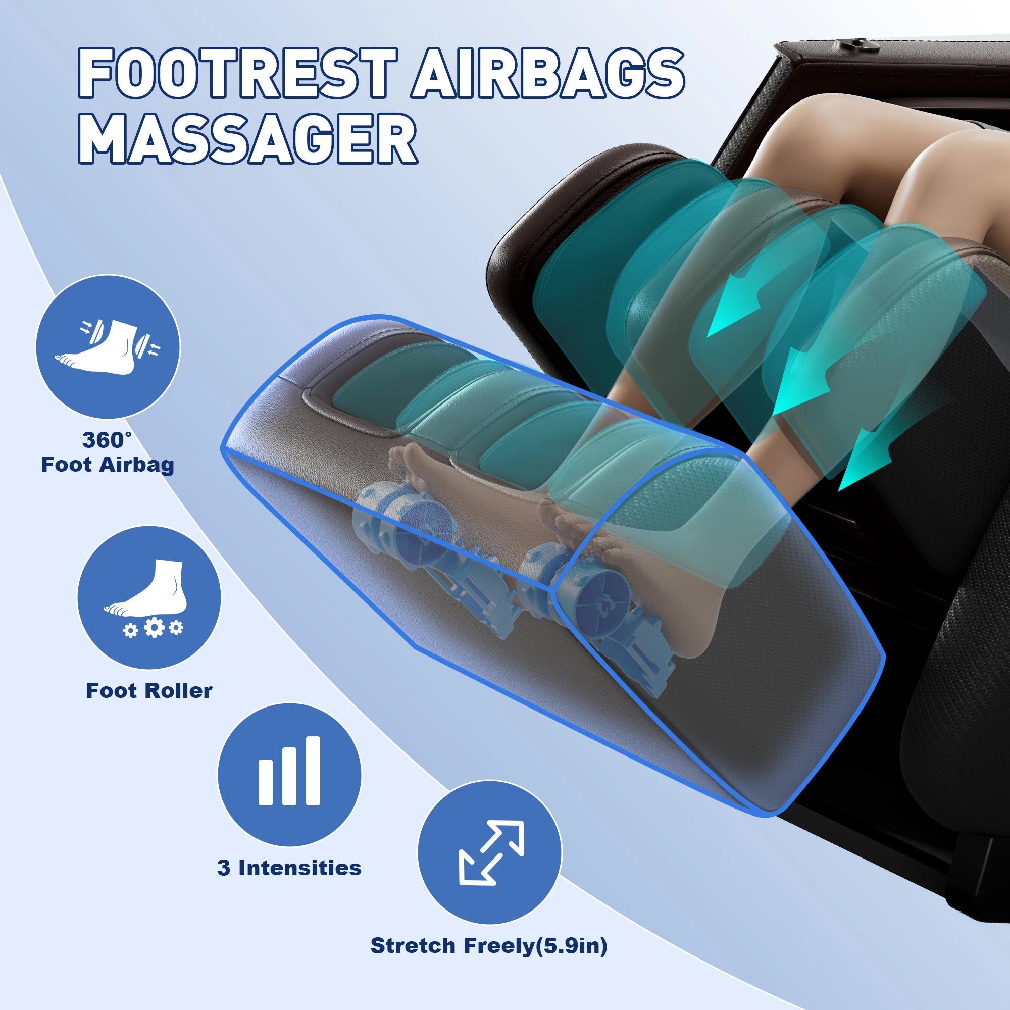 Full Body Massage Chairs Mode, Full Body Airbags Wrapped Recliner Zero Gravity Massage LCD Touch Screen