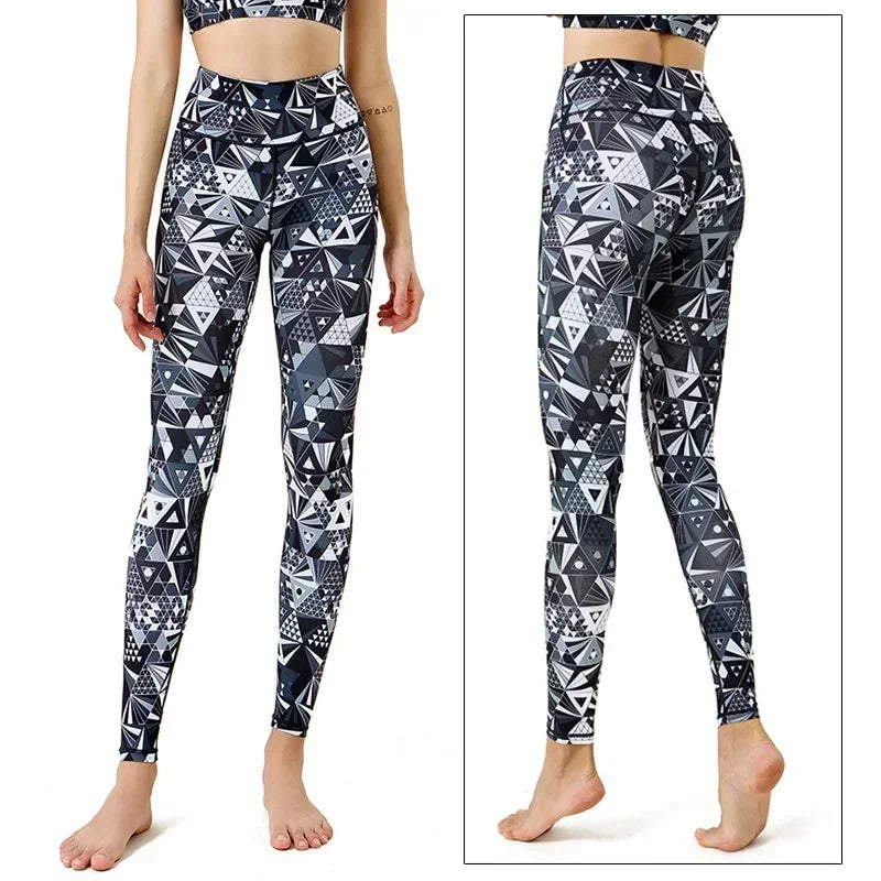 Cloud Hide Yoga Pants Women Flower High Waist Sports Leggings