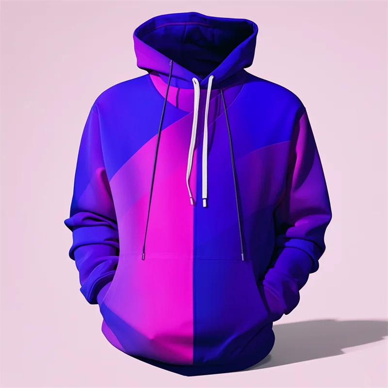 3D Printed Purple Hoodie Men's Y2k Casual Design Hooded Sport shirt Autumn Street Hip Hop Men's Clothing Tops