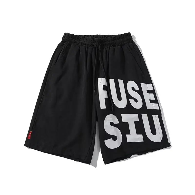 Summer Men Sport Shorts American Graffiti Fashion Black Short Pants Harajuku High Street Men's Clothing