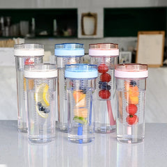 Fruit Juice Bottle with Straw Summer Water Bottles