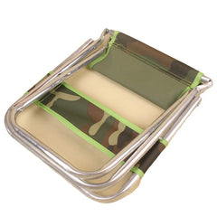 Camouflage Folding Stool with Backrest 46x29x29cm Lightweight Folding Chair