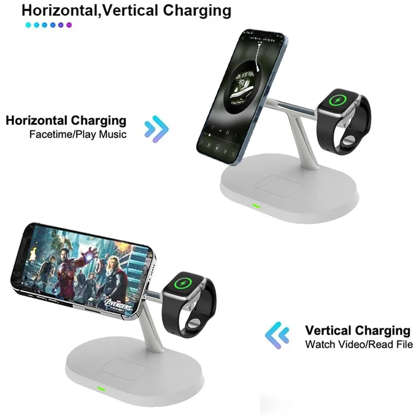 3 in 1 30W Magnetic Wireless Charger Stand Macsafe For iPhone