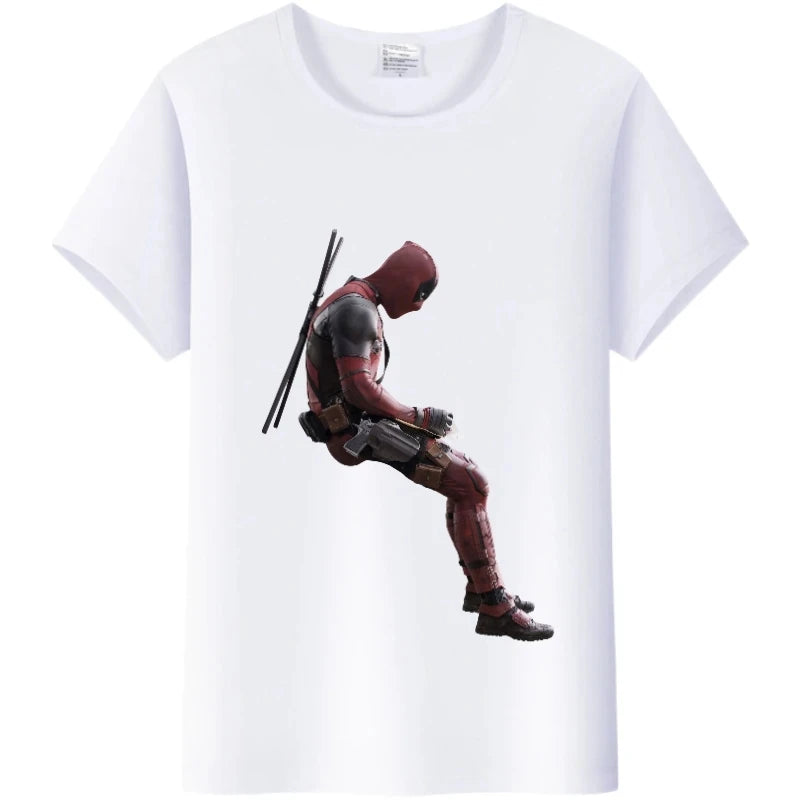 Fashion Tshirt Marvel Cartoon Deadpool Graphics  Tee Summer Top Short Sleeve