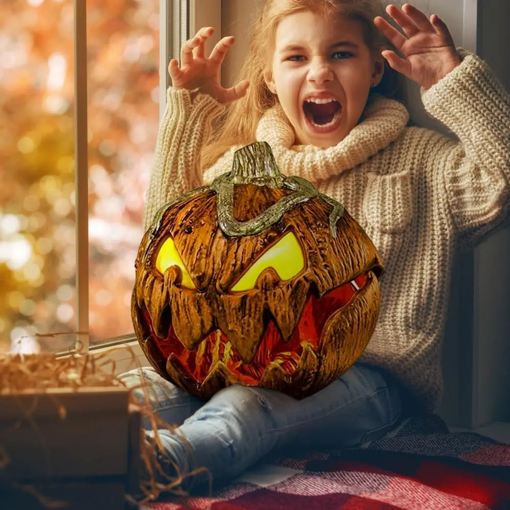 Halloween Gourdo Animatronic, Halloween Rise and Fall Makes a Terrifying Sound Pumpkin Head, Halloween Decor