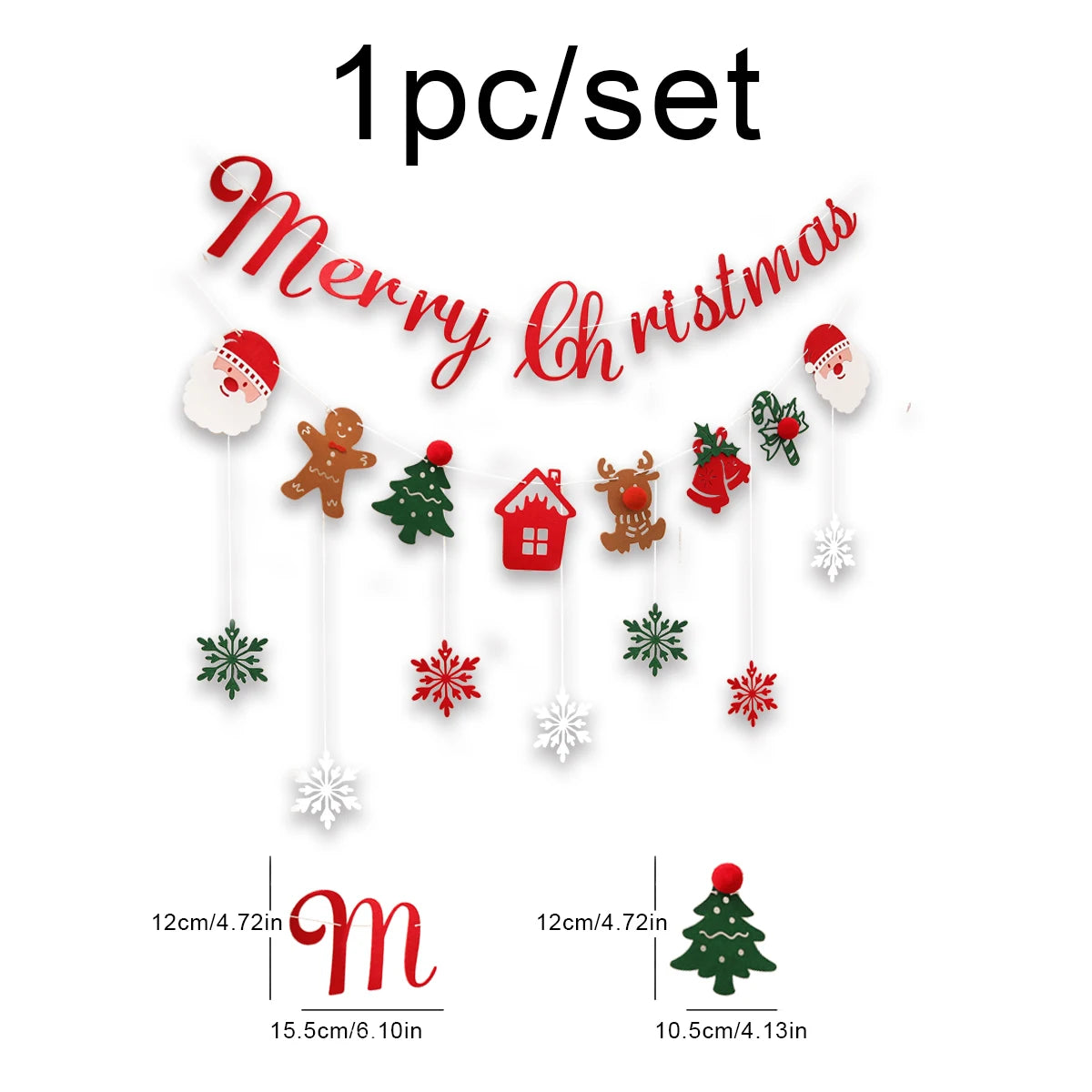 Christmas party background flag pendant cute three-dimensional felt decoration 1 set 1 piece.