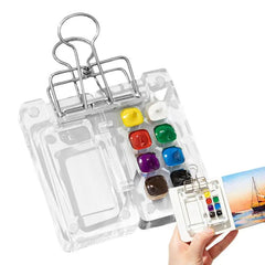 Acrylic Mini Watercolor Palette Empty 8/15 Grid Portable Paint Box Travel Painting Watercolor Packaging Paint Tray Art Supplies