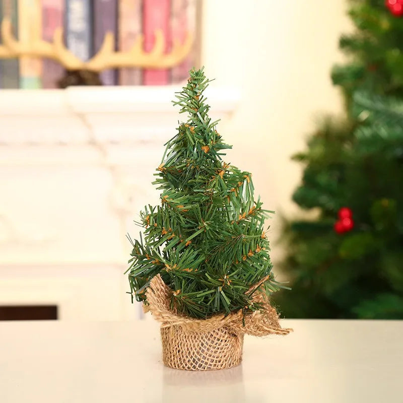 Christmas Tree Desktop Mini Xmas Trees For Home Decoration Children DIY Handicraft New Year Christmas Ornament Gift