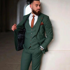 Tailor Made 3 Pieces Men Suits For Wedding Slim Fit Elegant Classic Formal Groom Wear Suits