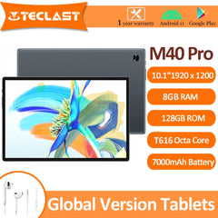 Teclast M40 Pro Android 12 Tablet 8GB RAM 128GB ROM UNISOC T616 10.1 inch Tablets