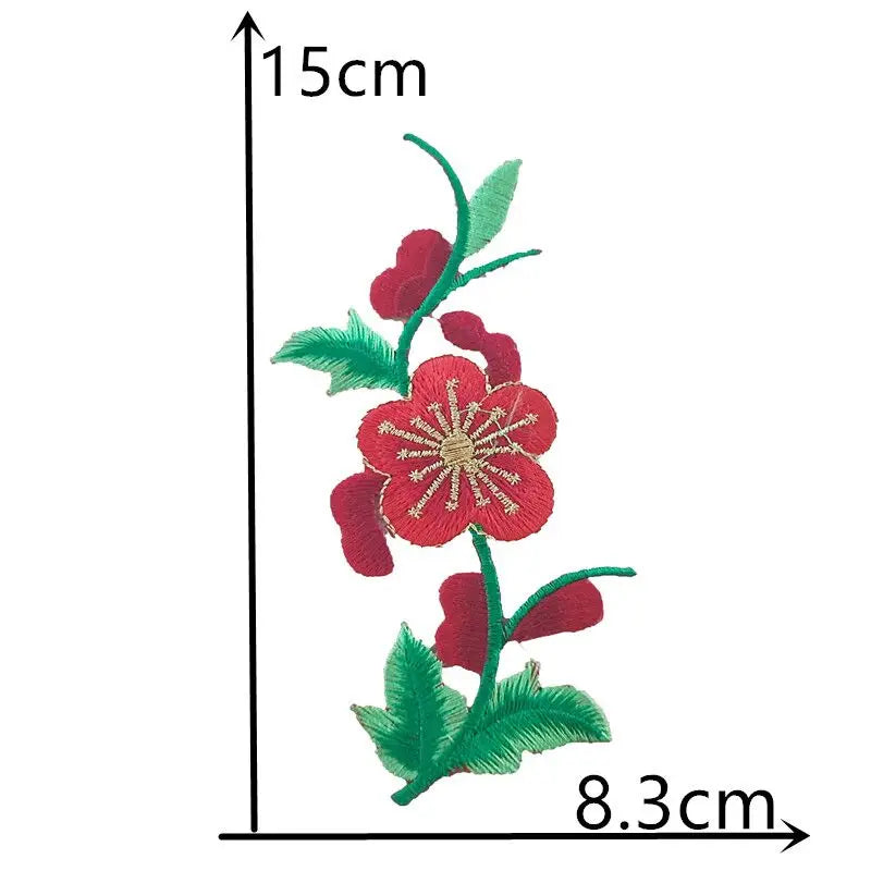 New product rose flower colorful clothing patch badge embroidery DIY women's craft