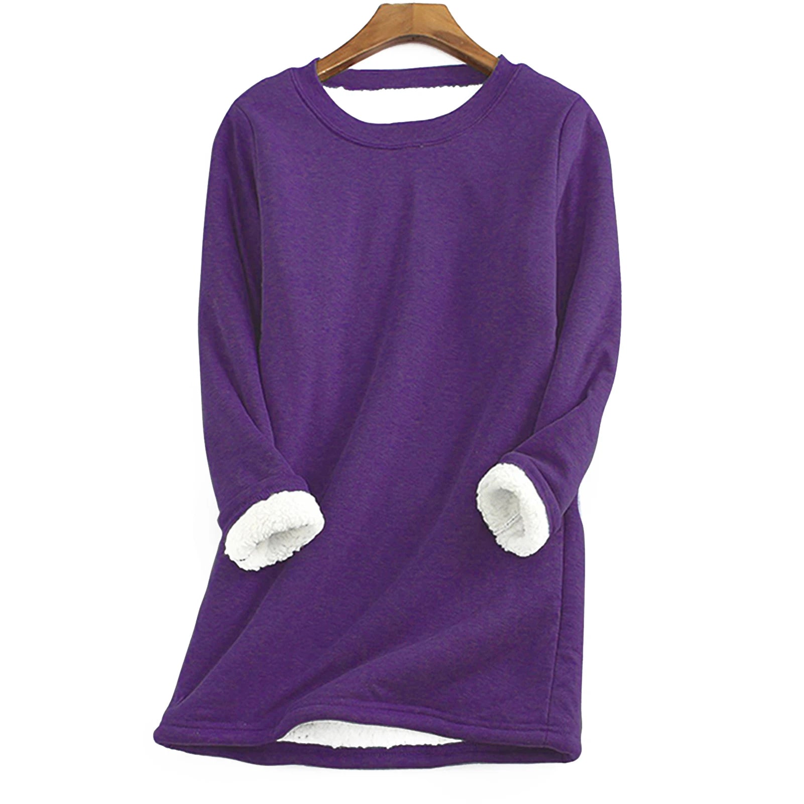 Women's Warm Fleece Top Lady Autumn Warm Sweater Suitable for Going Shopping Wear