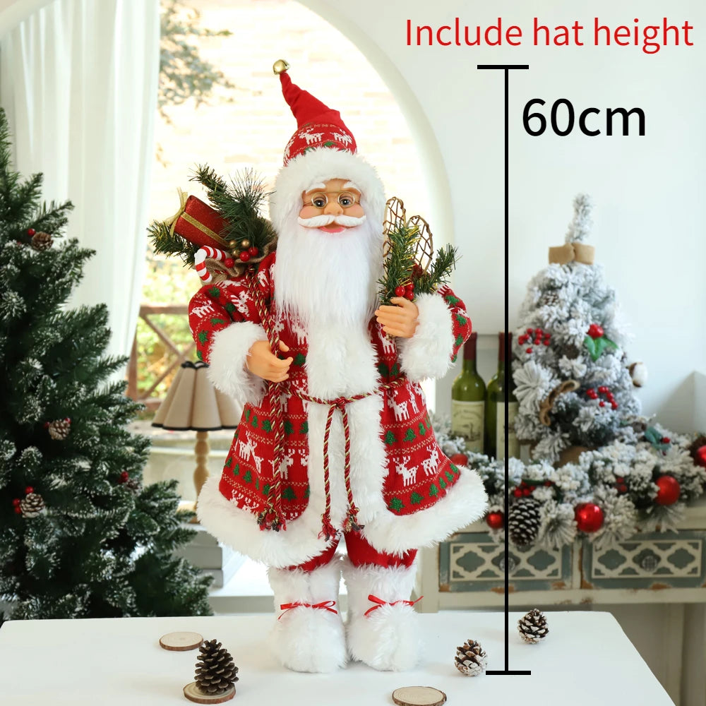 Santa Claus Doll Christmas Doll Desktop Santa Claus Figure Santa Figurine Ornament 2023 Xmas Decor Home Christmas