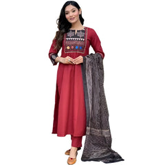 Straight Kurta Palazzo & Dupatta Set Women Salwar Kameez Suit Kurti Pant Suit