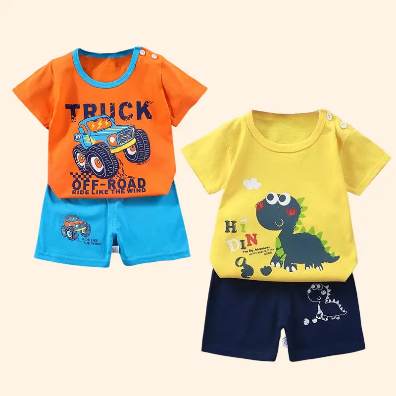 Fashion Kids Clothes Boys Girls Sets Top Shorts