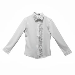 Autumn White Fleece Long Dress Shirt Men's