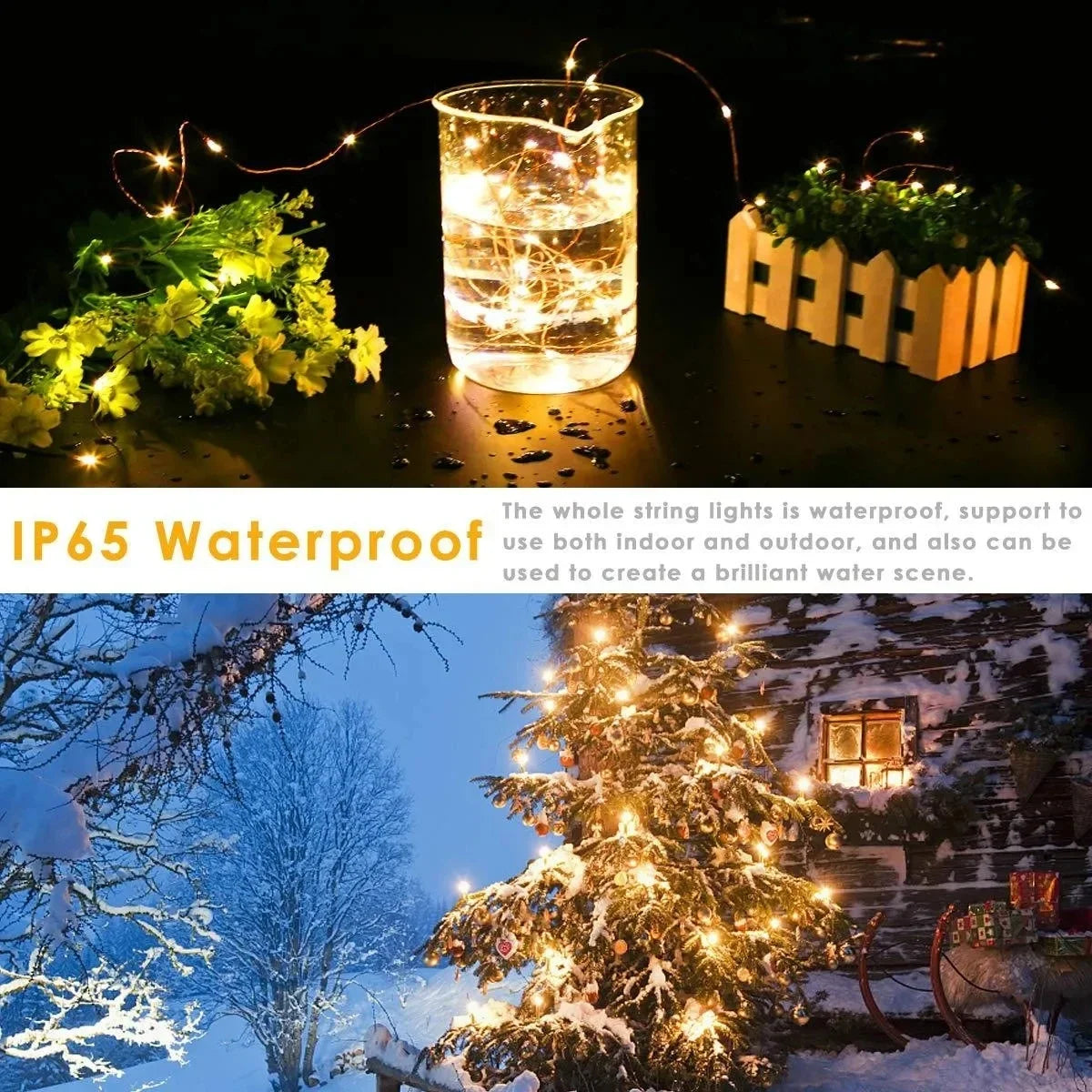 Waterproof 8Modes USB  Copper Wire LED String Fairy Light
