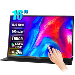 ZEUSLAP 16" Touch Screen Portable Monitor 100%sRGB 1200P IPS Screen Travel Display for Steam Deck Laptop