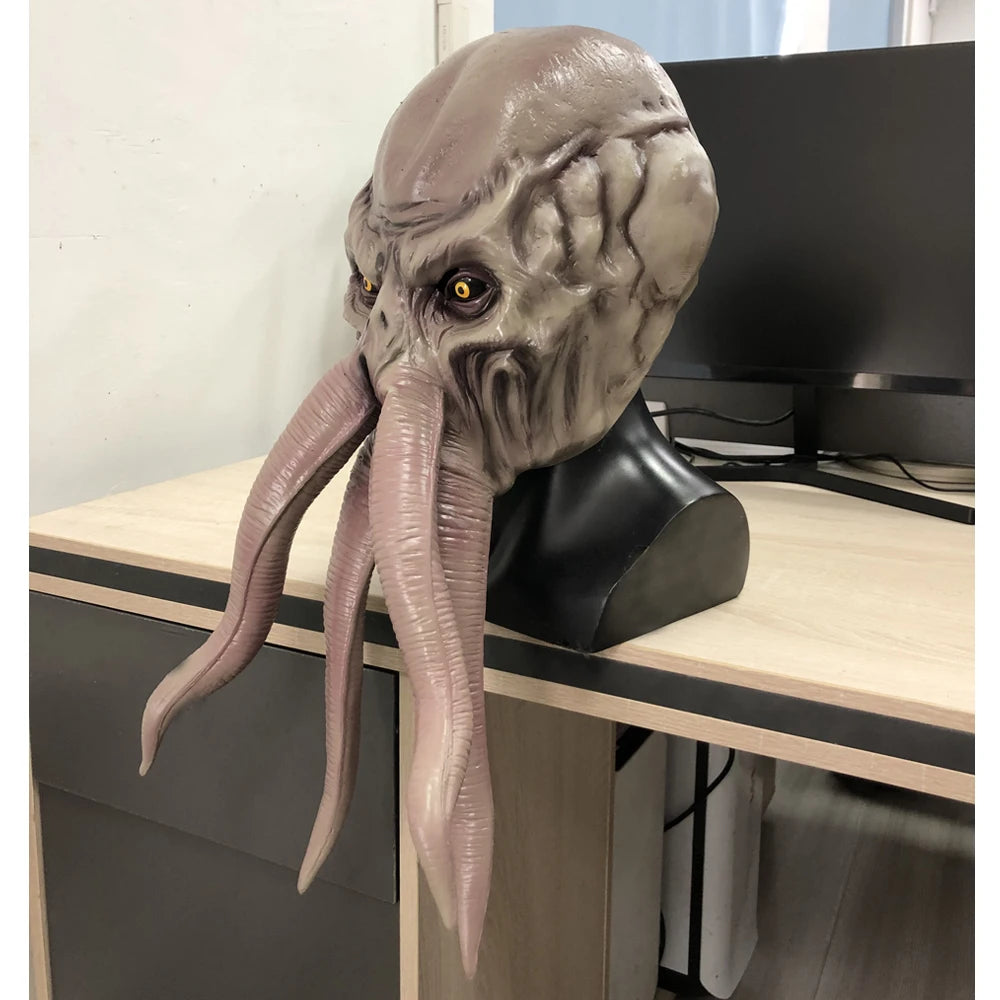 Game Lallathin Mind Flayer Squidgy Mask Cosplay Animal Octopuses Monster Latex Helmet Halloween Party Costume Props