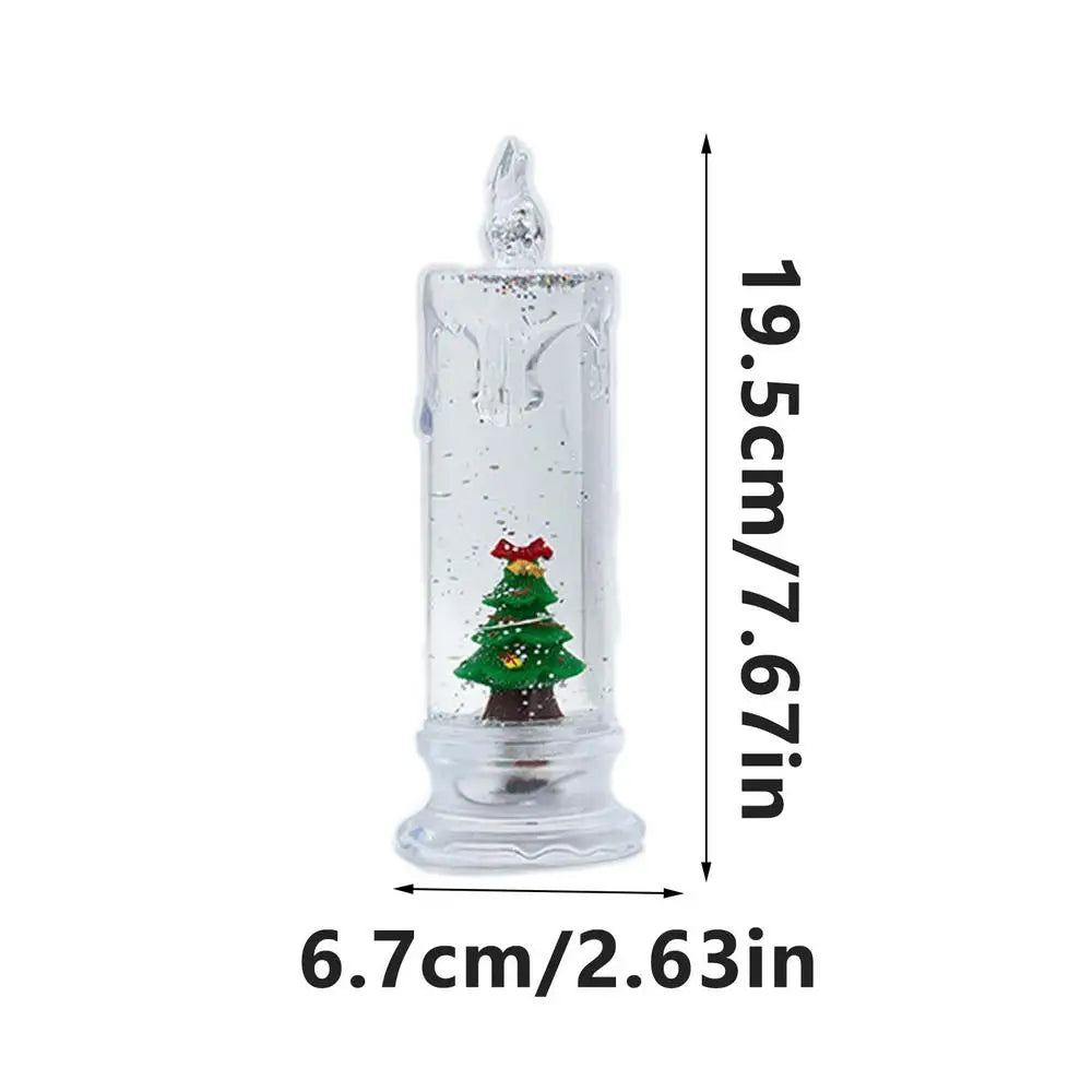 Christmas Water Injection Candle Santa Claus Battery Operated Xmas Themed LED Candles